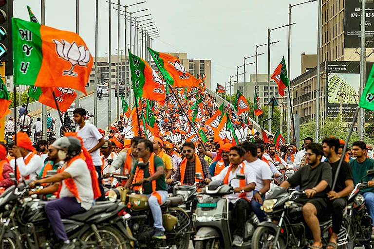 File photo of a BJP bike rally in Ahmedabad - PTI