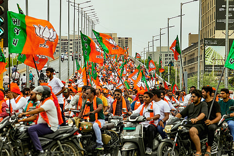BJP bike rally in Ahmedabad