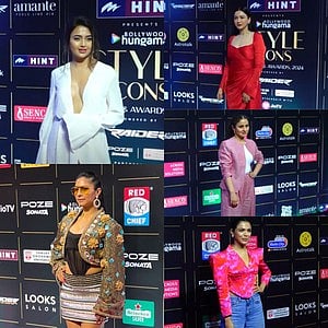 
IANS : A sea of celebrities illuminated the red carpet of the star-studded event of 'Bollywood Hungama Style Icons Summit 2024'.