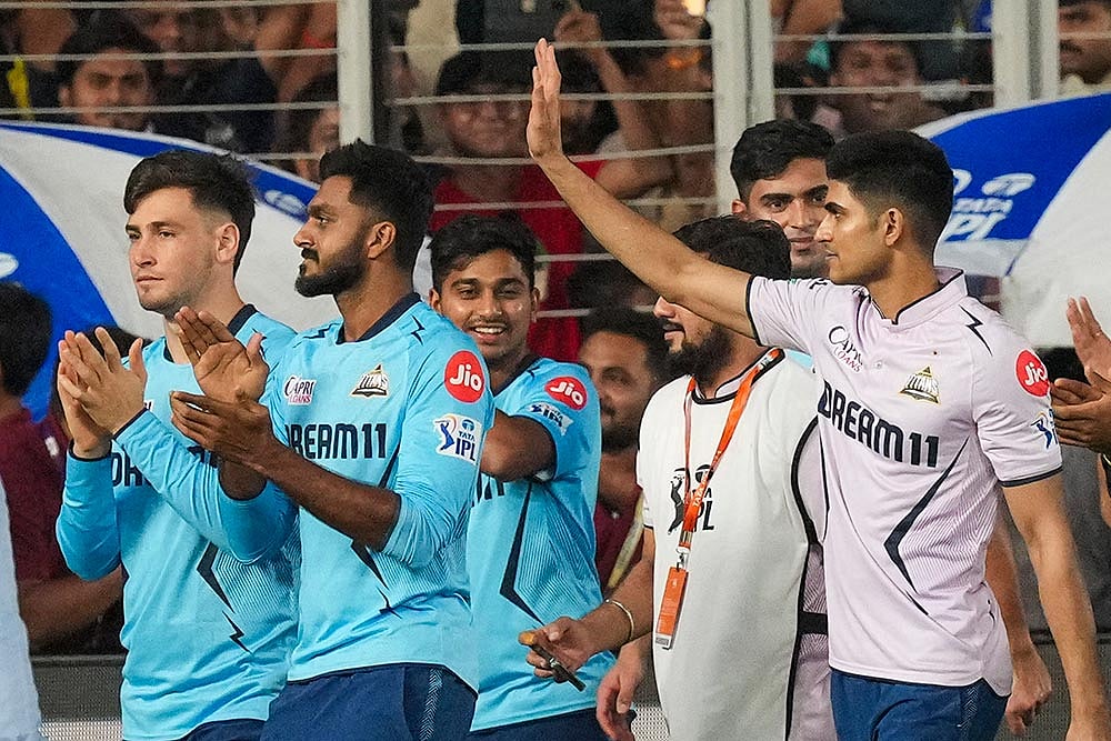 Photo: PTI/Kamal Kishore : Gujarat Titans captain Shubman Gill