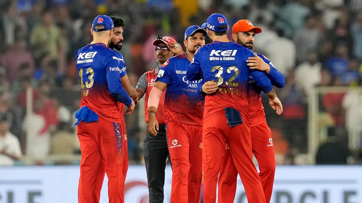 BCCI/IPL : Royal Challengers Bengaluru players after the team's defeat to Rajasthan Royals in the Indian Premier League 2024 Eliminator in Ahmedabad.  