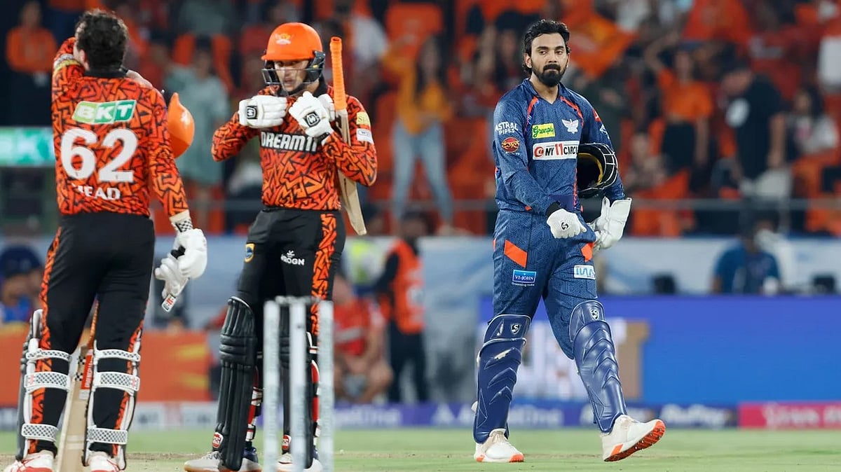 KL Rahul, skipper of Lucknow Super Giants leaves the field during match 57 of IPL 2024 against SunRisers Hyderabad on May 8, Wednesday at the Rajiv Gandhi International cricket stadium, Hyderabad.  - BCCI 