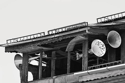 Loudspeakers atop a house