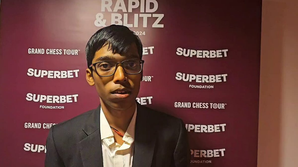 Indian grandmaster R Praggnanandhaa at the Grand Chess Tour event in Warsaw. - X/Grand Chess Tour