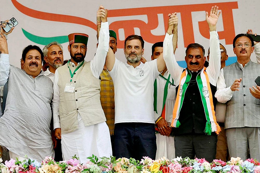 Photo: PTI : Rahul Gandhi campaigns for LS polls in HP
