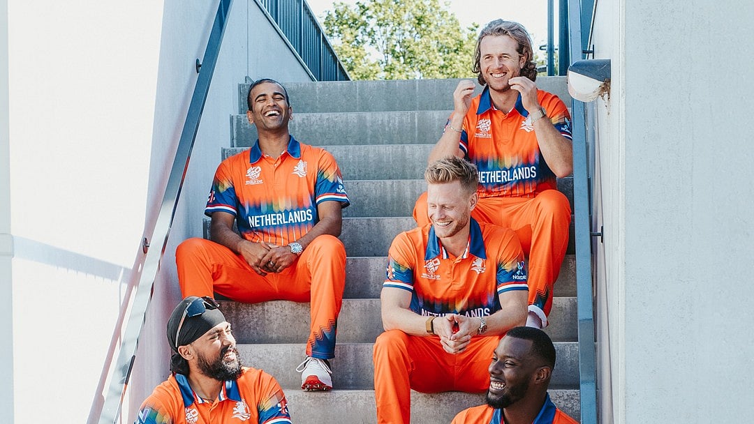 Photo: X/ @KNCBcricket : Netherlands cricket team players before the start of the Netherlands T20I Tri-Series 2024.
