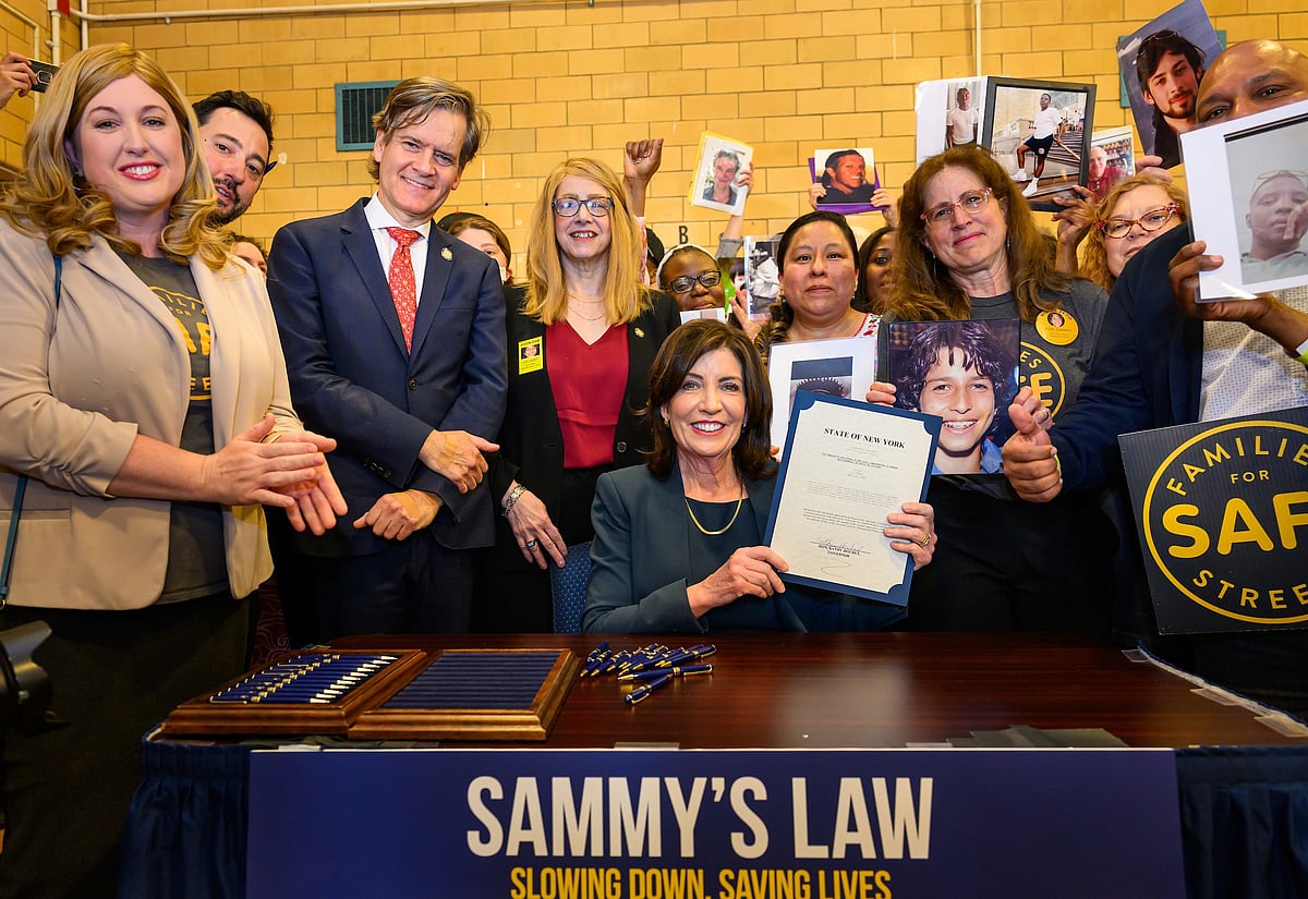 New York Gov signed Sammy's Law to control speed limit and prevent accidents. - X