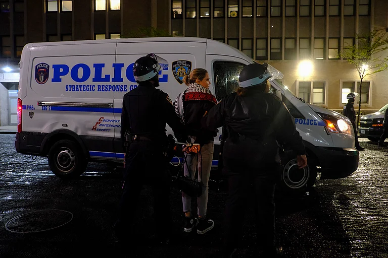 Police arrest Pro-Palestine Protesters at the Columbia University. - Julius Motal / AP