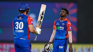AP/Manish Swarup : IPL 2024, Delhi Capitals vs Rajasthan Royals: Abishek Porel rakes in the applause for his fifty.