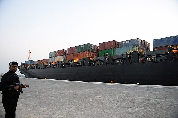A cargo vessel at Chabahar seaport during an inauguration ceremony for the first export convoy to India via Iran in Chabahar, Iran. (File Photo) - Fatemeh Bahrami/Anadolu Agency/Getty Images