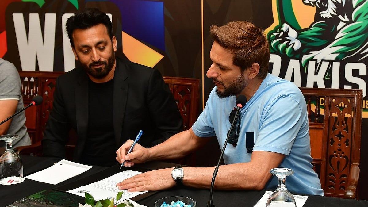 Photo Credit: Special Arrangement : Shahid Afridi in a WCL event