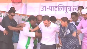PTI Screengrab : Stage Collapses During Rahul Gandhi's Bihar Poll Rally |