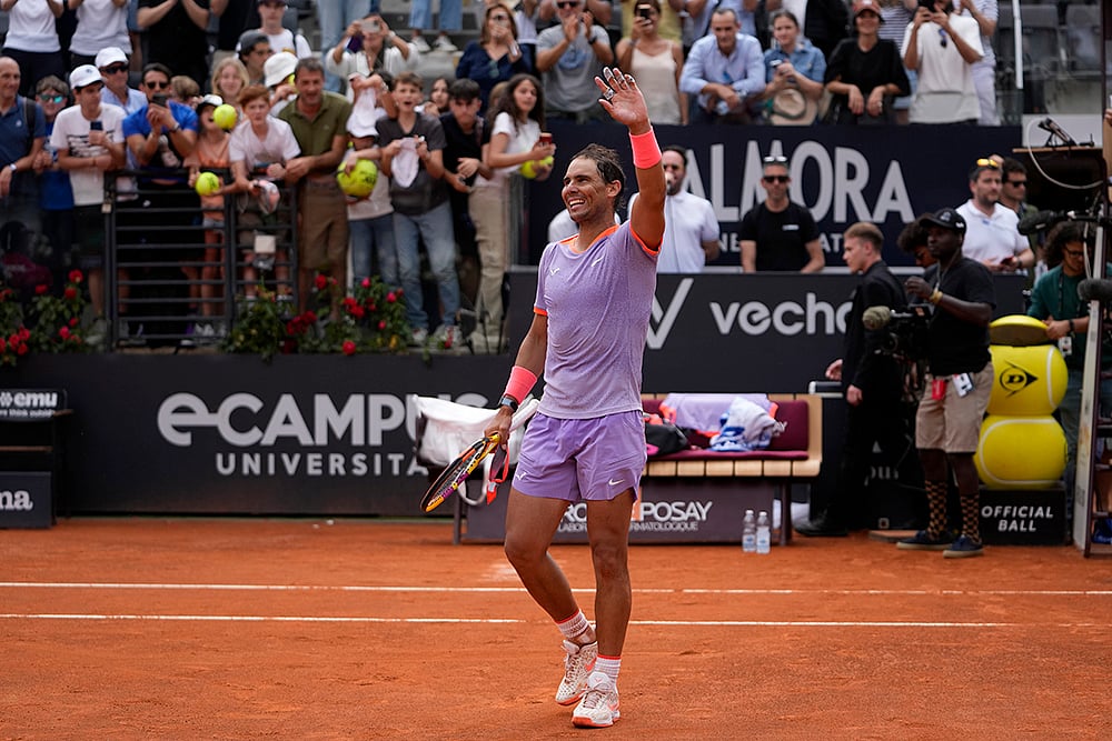 | Photo: AP/Alessandra Tarantino : Italian Open 2024: Rafael Nadal vs Zizou Bergs
