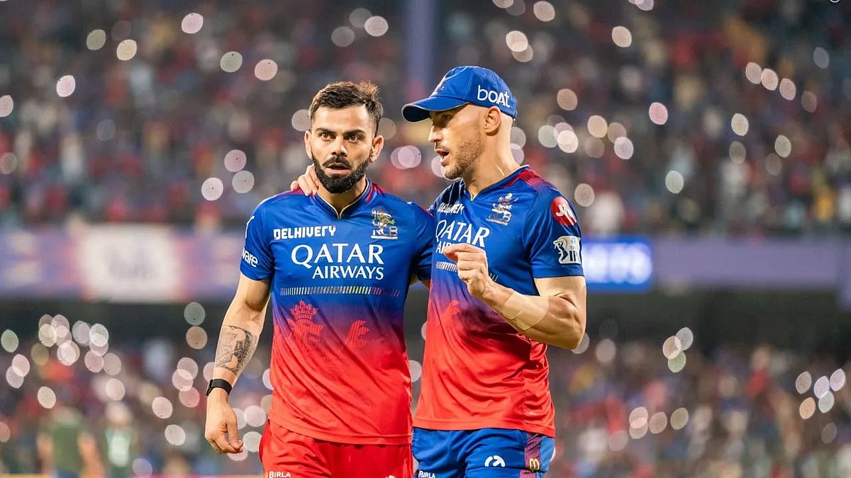 Virat Kohli (first from left) and Faf du Plessis of Royal Challengers Bengaluru during match 52 of Indian Premier League 2024.  - BCCI 