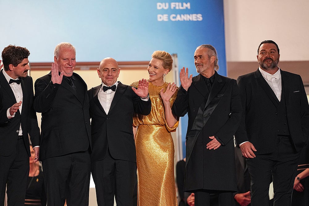 | Photo by Scott A Garfitt/Invision/AP : Director Evan Johnson, director Guy Maddin, Roland Ravello, Cate Blanchett, Roy Dupis, and Denis Menochet