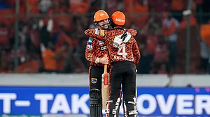 BCCI/IPL : Travis Head (left) and Abhishek Sharma notched up an unbroken 167-run partnership off just 58 balls in Sunrisers Hyderabad's previous Indian Premier League 2024 game.