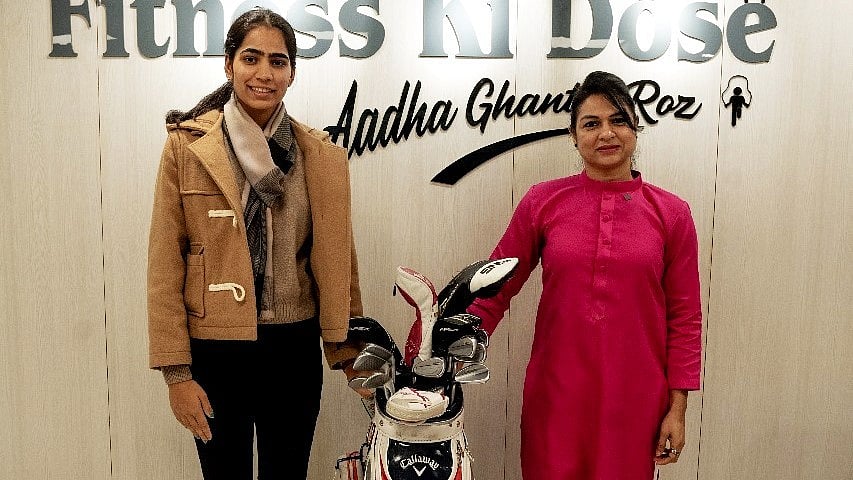SAI/Fit India : Rising India golfer Diksha Dagar with Fit India Champions Podcast host Ekta Vishnoi.