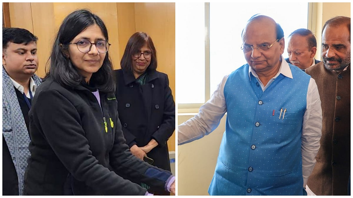 L: Former DCW chief Swati Maliwal | R: Delhi -LG VK Saxena - X