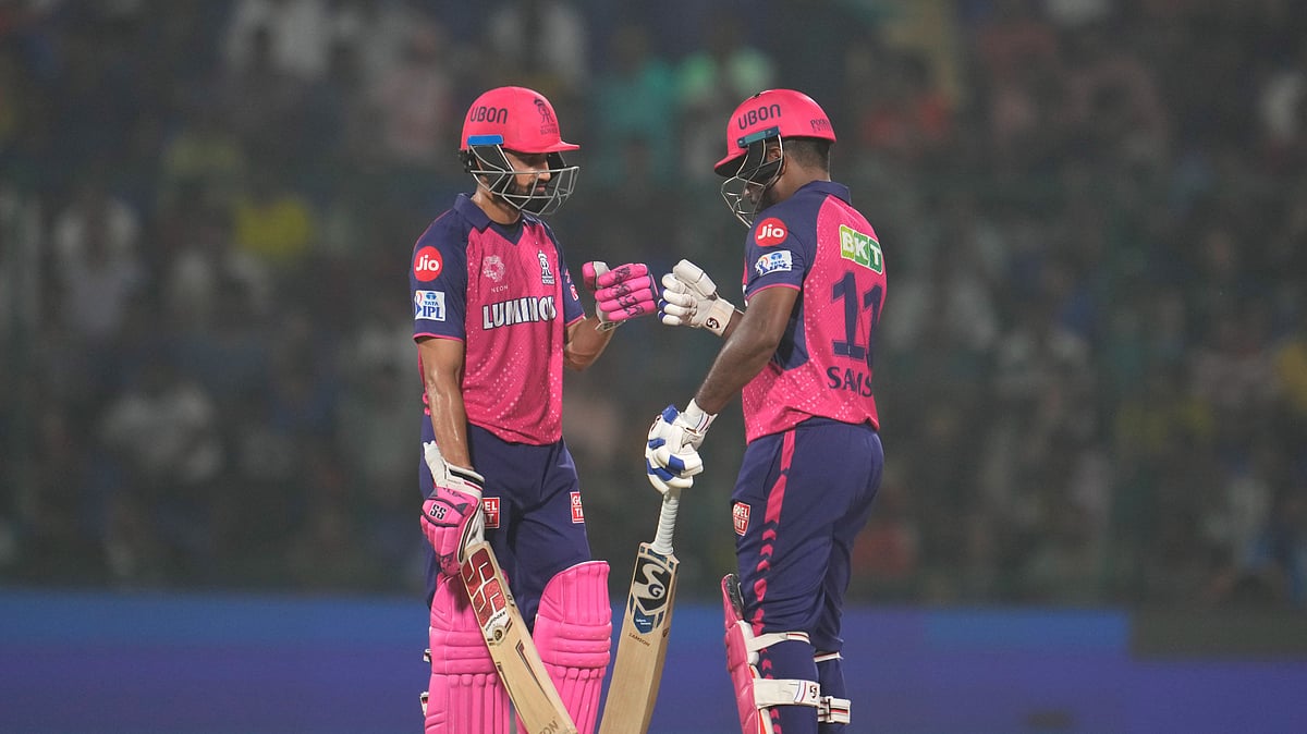AP Photo/Manish Swarup : Rajasthan Royals' captain Sanju Samson and Shubham Dubey during the Indian Premier League cricket match between Delhi Capitals and Rajasthan Royals in New Delhi.