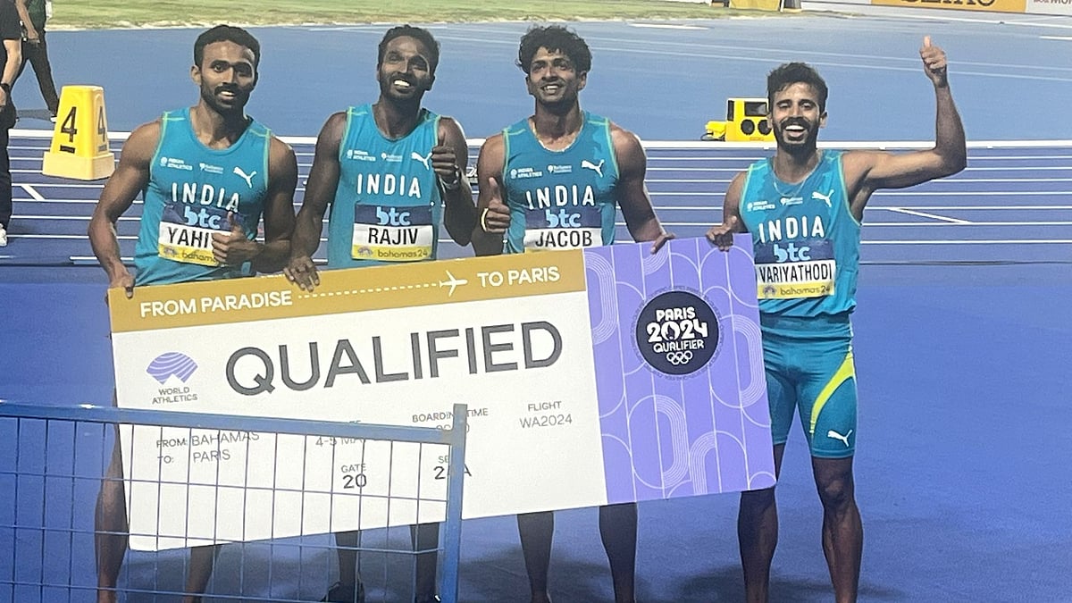 The Indian men's 4x400m Relay team which qualified for Paris Olympics - X/@afiindia