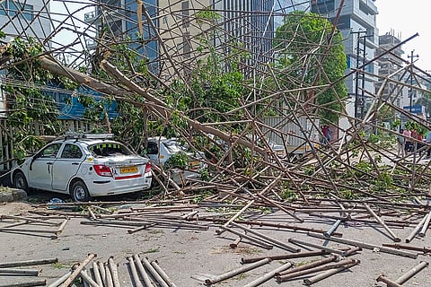 Aftermath of dust storm in Noida