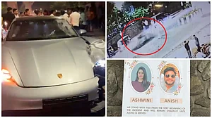 X : representatives from Porsche reached the Yerwada police station on Monday to conduct a technical inspection of the luxury car involved in the crash |