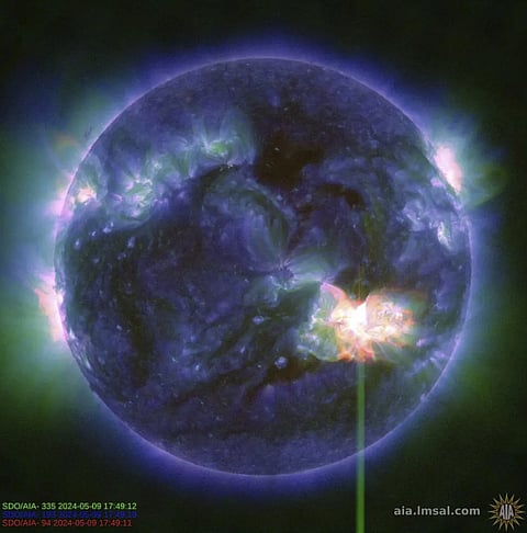 Solar Flare captured by NASA's Solar Dynamics Observatory on May 9, 2024.