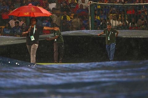Rain disrupts the Indian Premier League cricket match