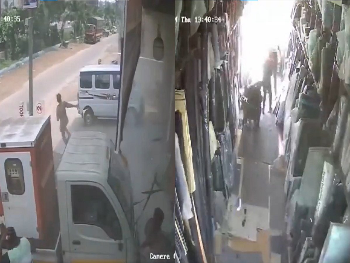 X/@ANI : Visuals from when the boiler at Amudan Chemicals in Dombivli MIDC area's Phase 2 exploded. 