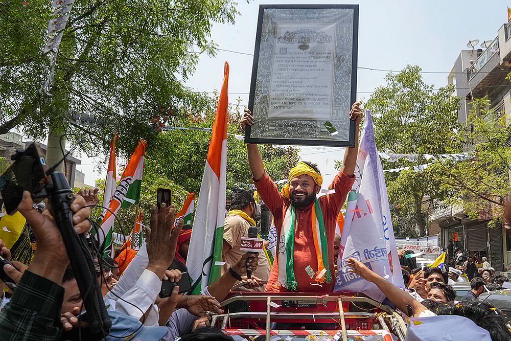 Photo: PTI/Manvender Vashist Lav : Kanhaiya Kumar's road show