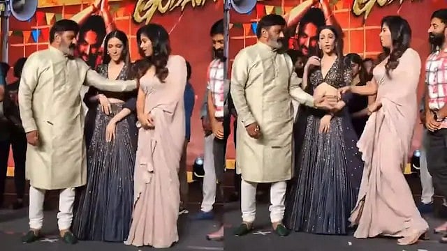 Watch: Nandamuri Balakrishna Pushes Away Actress Anjali On Stage At 'Gangs Of Godavari' Event, Netizens Furious 