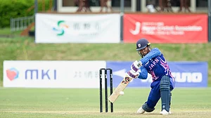 X/Japan Cricket Association : Action from the first T20I between Japan and Mongolia at the Sano International Cricket Ground on Tuesday, May 7, 2024.