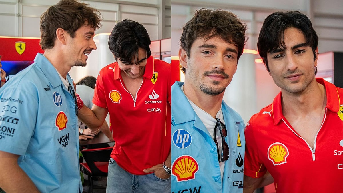 Instagram : Ibrahim Ali Khan Pose With F1 Racer Charles Leclerc At Miami Grand Prix