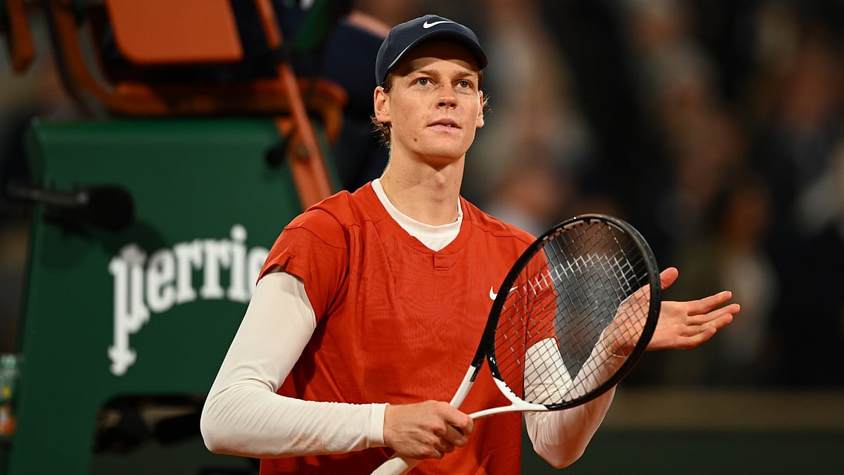 Jannik Sinner in action on Friday