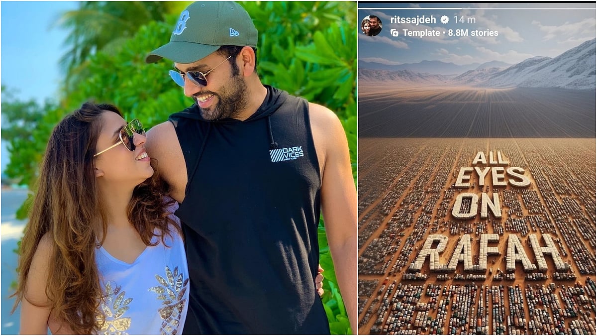 X/@ImRo45 : Ritika Sajdeh's instagram story on right.