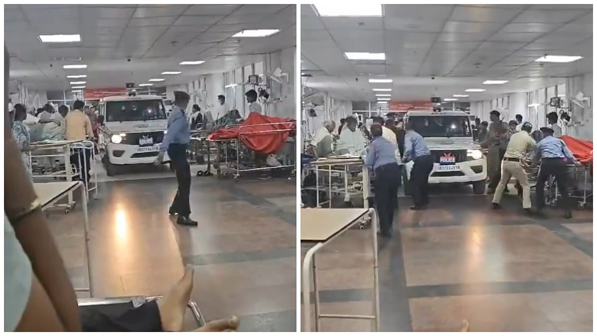 X/@divya_gandotra : The cops were even seen moving aside stretchers with patients on them to make way for the van to proceed.

