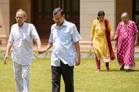 Arvind Kejriwal with his family
