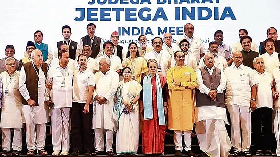 PTI : INDIA-bloc leaders during a photo session |