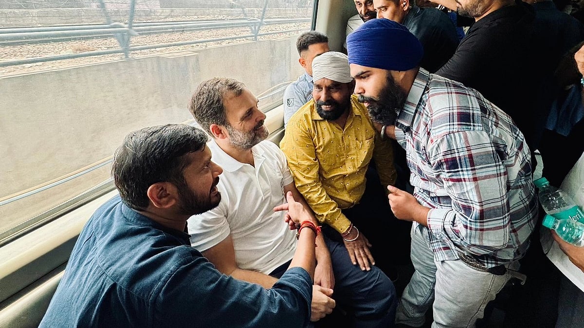 X/@RahulGandhi
 : Rahul Gandhi took a ride in Delhi Metro on Thursday, May 23