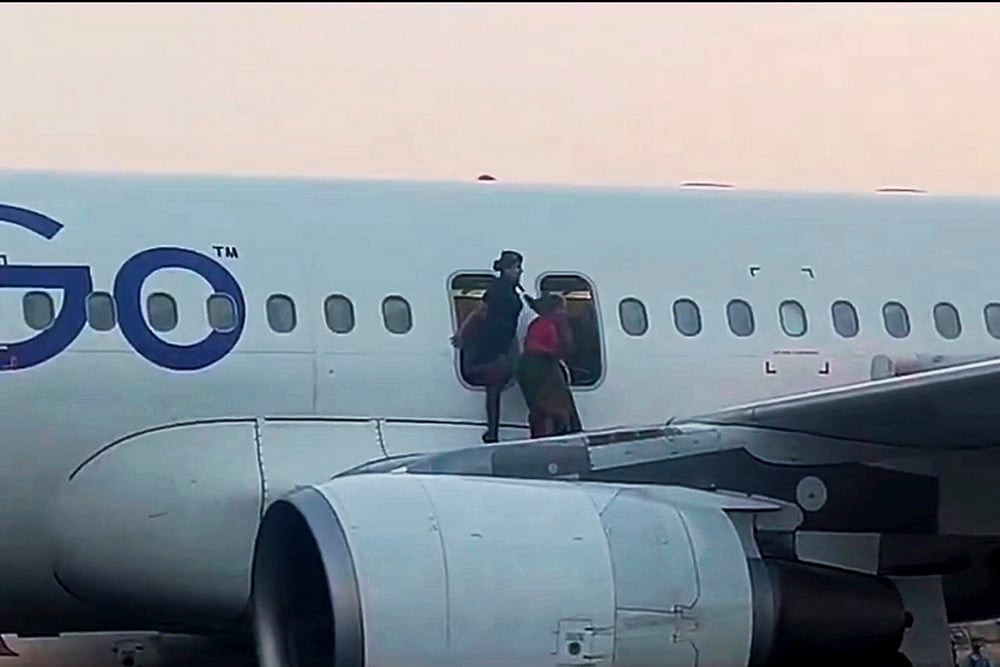 | Photo: PTI : Bomb scare on Varanasi-bound flight at Delhi airport