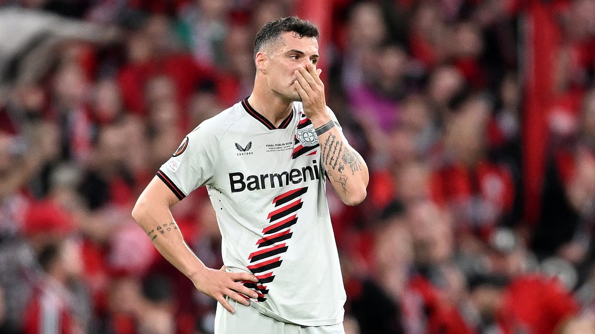 Granit Xhaka cuts a disappointed figure against Atalanta on Wednesday