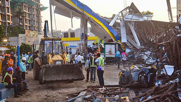Mumbai Ghatkopar billboard tragedy spot | - PTI