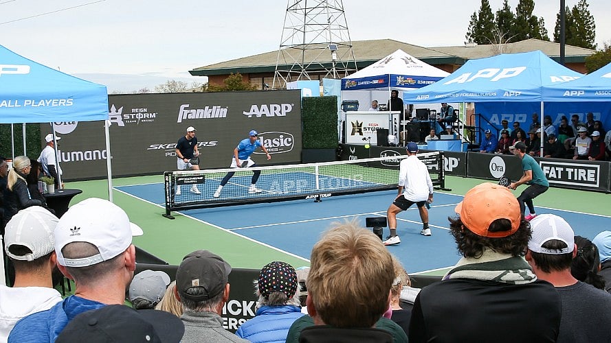 X | Major League Pickleball  : File photo of a pickleball game in action.