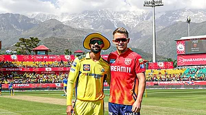 X/@IPL : Ruturaj Gaikwad with Sam Curran after toss in Dharamsala