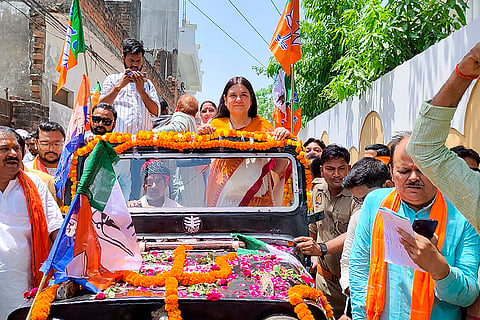 Maneka Gandhi files nomination in Sultanpur