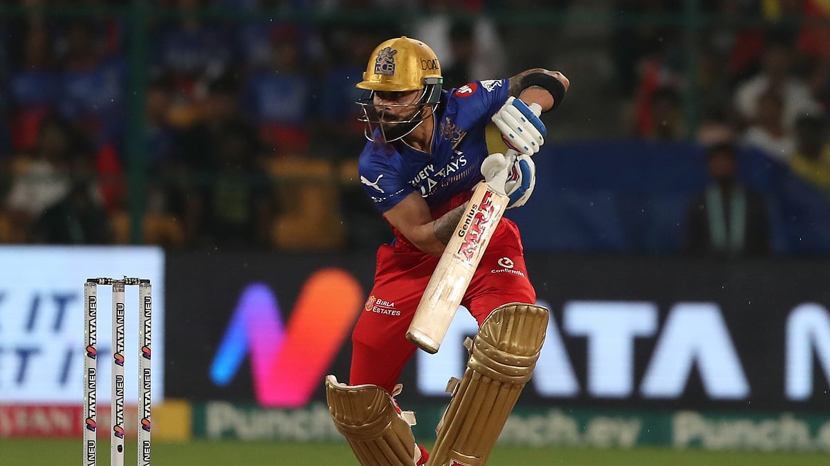 AP Photo/Kashif Masood : Royal Challengers Bengaluru's Virat Kohli plays a shot during the Indian Premier League cricket match between Royal Challengers Bengaluru and Chennai Super Kings in Bengaluru.