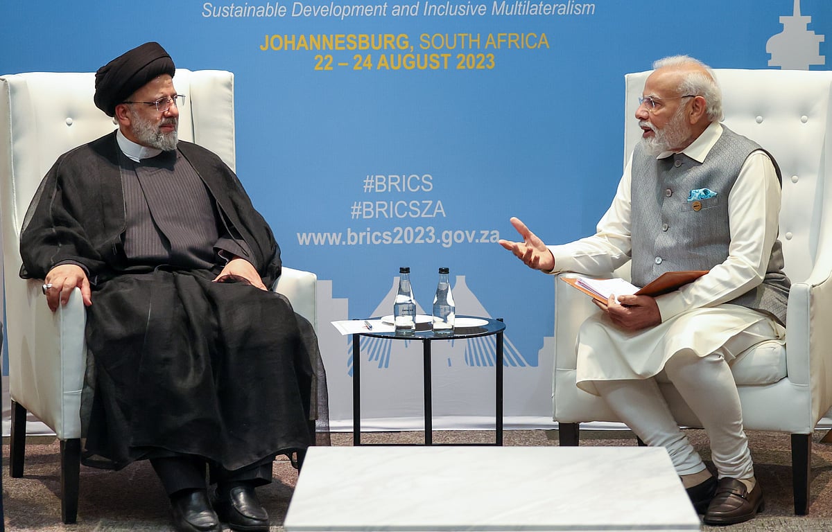 File Image from X/@narendramodi : Prime Minister Narendra Modi (R) with Iranian President Ebrahim Raisi.