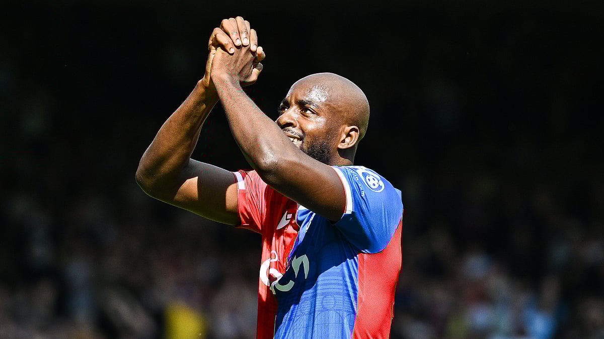 Jean-Philippe Mateta celebrates for Crystal Palace on Sunday - null