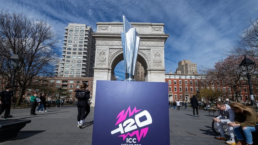 The ICC Men's T20 World Cup trophy. - ICC