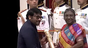PTI : President Droupadi Murmu confers Padma Vibhushan to actor Chiranjeevi |